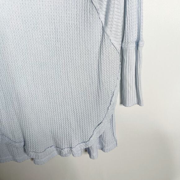 Free People XSmall XS Light Blue Ventura Long Sleeve Thermal Top Scoop Neck - Picture 3 of 7